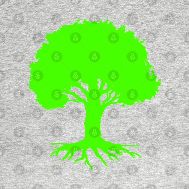 Tree,Well Rooted-Green Version by sketchbooksage